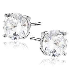 Cercei argint rodiat cu pietre 8mm DiAmanti 2CO8ER_W-DIA (Argint 925‰ 2 g.)